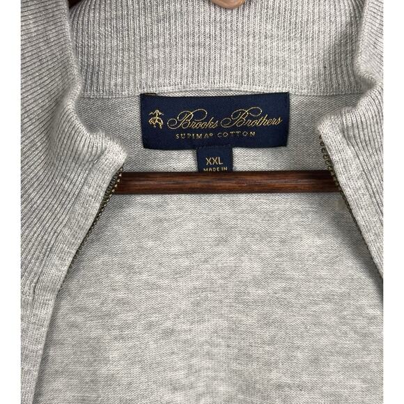 Brooks Brothers XXL Supima Cotton Full Zip Mock Neck Sweater Gray Men’s00 - Picture 9 of 9